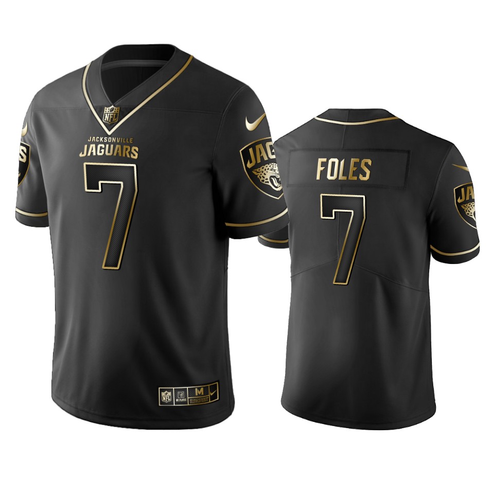 Men Nike Jaguars #7 Nick Foles  Stitched NFL Vapor Untouchable Limited Black Golden Jersey